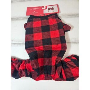 Red and Black Buffalo check dog cat sleeper costume Pet clothes size Small